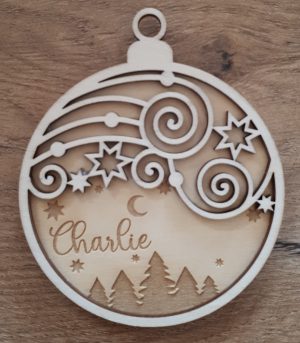 Boule de Noël Spirale Étoiles