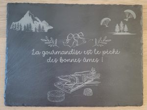 Plateau ardoise "Le péché des bonnes âmes"