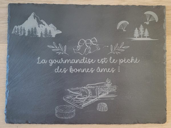 Plateau ardoise "Le péché des bonnes âmes"